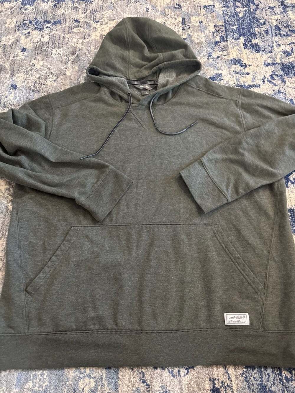 Eddie Bauer Men's Gray Heather Fleece Hoodie Pullover Sweatshirt Size XL